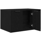 vidaXL Omara za mačje stranišče črna hrast 80x50x45 cm inženirski les | Shoptok.si
