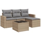 Maison Chic Seti vrtnega pohištva - Vrtna garnitura - Vrtni pohištvo set 5-delna z blazinami bež poli ratan, (21815457) | Shoptok.si