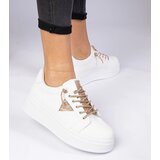Gemre White sneakers with champagne rhinestones Treysi | Shoptok.si