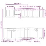  Komplet kuhinjskih omaric 11-delni starinski les inženirski les | Shoptok.si