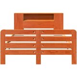 vidaXL Posteljni okvir brez vzmetnice voščeno rjav 120x190 cm borovina | Shoptok.si