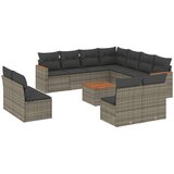  12-dijelni set vrtnih sofa od poliratana s jastucima sivi | shoptok.hr