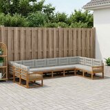  Set vanjskih sofa 10 kom. Prirodna i svjetlosiva | shoptok.hr