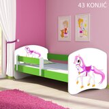  Dječji krevet ACMA s motivom, bočna zelena 140x70 cm 43-konjic | shoptok.hr