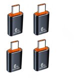 INF Type-C na USB 3.1 OTG adapter 6A, 4 kos, aluminij, hiter prenos Black, (5000276871) | Shoptok.si