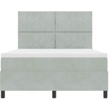  LED Box Spring Krevet Svijetlo siva 160 x 200 cm Baršun | shoptok.hr