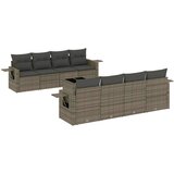 Maison Chic Seti vrtnega pohištva - Vrtna garnitura - Vrtni pohištvo set 9-delna z blazinami sv. siv poli ratan, (21797161) | Shoptok.si
