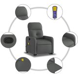  Masažni naslonjač na podizanje od tkanine tamnosivi | shoptok.hr