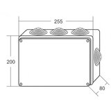 Mitea ME-K255x200x80mm razvodna kutija sa gumenom zaptivkom (12 uvodnica) IP65 | ePonuda.com