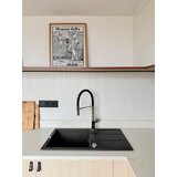 LAVEO Granitni sudoper Barbados 1 korito sa ocjeđivačem i sifonom, crni, 44x76 cm | shoptok.hr