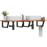  Zidna polica za umivaonik od čelika i masivnog bagremovog drva Smeđa 120 x 50 x 2 cm | shoptok.hr