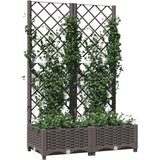vidaXL Vrtna sadilica s rešetkom smeđa 80 x 40 x 121,5 cm PP | shoptok.hr