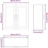 vidaXL Stenska kuhinjska omarica Bela 80 x 31 x 80 cm Konstruiran les | Shoptok.si