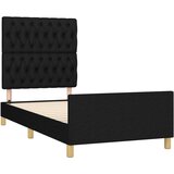  Posteljni okvir z vzglavjem črn 90x190 cm blago, (20791872) | Shoptok.si