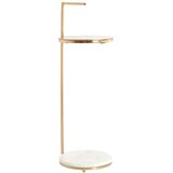 Light & Living Okrogla stranska mizica z marmorno mizno ploščo ø 26 cm Leda – Cene