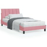  Okvir za krevet s uzglavljem ružičasti 100x200 cm baršunasti | shoptok.hr