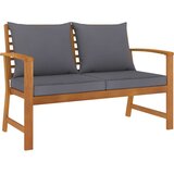 The Living Store Vrtna klop 120 cm s temno sivimi blazinami trden akacijev les - Vrtna Klop, (21471101) | Shoptok.si