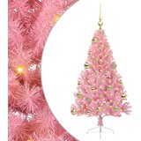vidaXL Umjetna preddekorirana božićna jelka Roza 120 cm PVC | Shoptok.si