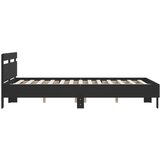  Okvir kreveta s uzglavljem crni 140x190 cm konstruiranog drva | shoptok.hr