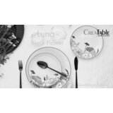 Creatable Jedilni Servis Luna Black Flower, 18-Delni | Shoptok.si