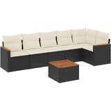  7-dijelni set vrtnih sofa od poliratana s jastucima crni | shoptok.hr