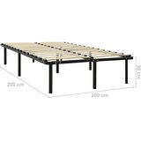  Okvir za krevet crni metalni 200 x 200 cm - 200 x 200 cm | shoptok.hr