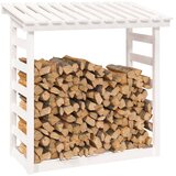  Stalak za drva za ogrjev bijeli 108x64,5x110 masivna borovina | Eponuda.com