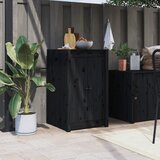vidaXL Zunanja kuhinjska vrata črna 50x9x82 cm trdna borovina Cene