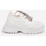 Boto Women's Platform Sneakers With Decorative Lacing White Evalianne | shoptok.hr