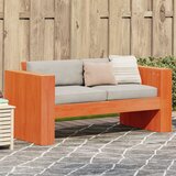 vidaXL Vrtni kavč dvosed voščeno rjav 134x60x62 cm trdna borovina Cene