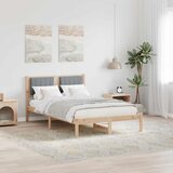  Krevetni okvir s tapiciranim uzglavljem Svijetlo siva Smeđa 120 x 200 cm | shoptok.hr