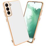 Cadorabo Ohišje, združljiv s Samsungom v sijajnem belem - zlatu - zaščitni pokrov iz fleksibilnega silikona TPU in z zaščito pred kamero, (20593818) | Shoptok.si