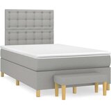  Krevet s oprugama i madracem svjetlosivi 120x190 cm od tkanine | shoptok.hr
