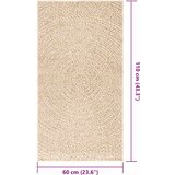  Tepih ZIZUR bež 60 x 110 cm s izgledom jute unutarnji i vanjski | shoptok.hr