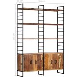Police Knjižna omara 4-nadstropna 124x30x180 cm trden predelan les | Shoptok.si