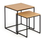 Kave Home Pomoćni stolići u setu 2 kom s pločom stola u dekoru hrasta 45x45 cm Yoana – Cijene