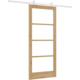 vidaXL drsna vrata s kompletom opreme 'ORKDAL'iz trdega lesa in stekla, notranja vrata s steklom 'ORKDAL'86x198.5x4 cm iz trdega bora | Shoptok.si