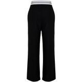 Trendyol Curve Black Wide Leg/Wide Leg Contrast White Waist Detail Plus Size Fabric Trousers | Eponuda.ba
