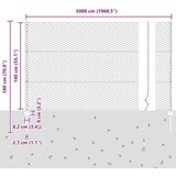  Ograjni stebri 22 kosov U-kanal 140 cm pocinkano jeklo, Hexagonalna ograja 1,4x50 m pocinkano jeklo | Shoptok.si