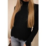Kesi Black sweater with decorative ruffle | shoptok.hr