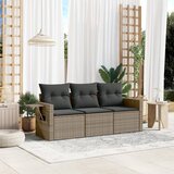 Maison Chic Seti vrtnega pohištva - Vrtna garnitura - Vrtni pohištvo set 3-delna z blazinami siv poli ratan, (21810955) | Shoptok.si