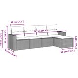  5-dijelni set vrtnih sofa s jastucima poliratan smeđi | shoptok.hr