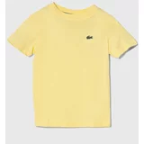 Lacoste Otroška bombažna kratka majica rumena barva