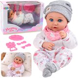 Baby Doll with Feeding Accessories, Bib, Hat, 28 cm Cijene