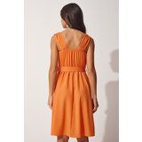  Women's Orange Strap Belted Summer Ayrobin Dress | Eponuda.ba