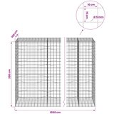  Gabion s žicom debljine 5 mm i mrežom 10x10 cm 1050x100x200 cm | shoptok.hr