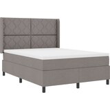 vidaXL Postelja z vzmetnico Taupe 140x200 cm Tkanina, (22050055) | Shoptok.si