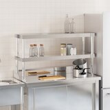  Polica za radni stol s 2 razine 110x30x65 cm nehrđajući čelik | shoptok.hr