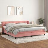 vidaXL Box spring postelja z vzmetnico roza 200x200 cm žamet Cene