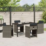  Set vrtnog blagovaonskog stola s jastučićima siva poli ratan | shoptok.hr